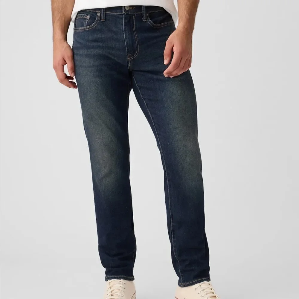 NWT Men's Gap slim fit Gapflex soft wear Jeans 34x30 dark blue